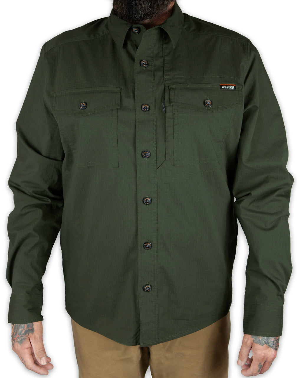 Off The Grid Surplus Echo Bravo LS Shirt - Army — lifestyle context