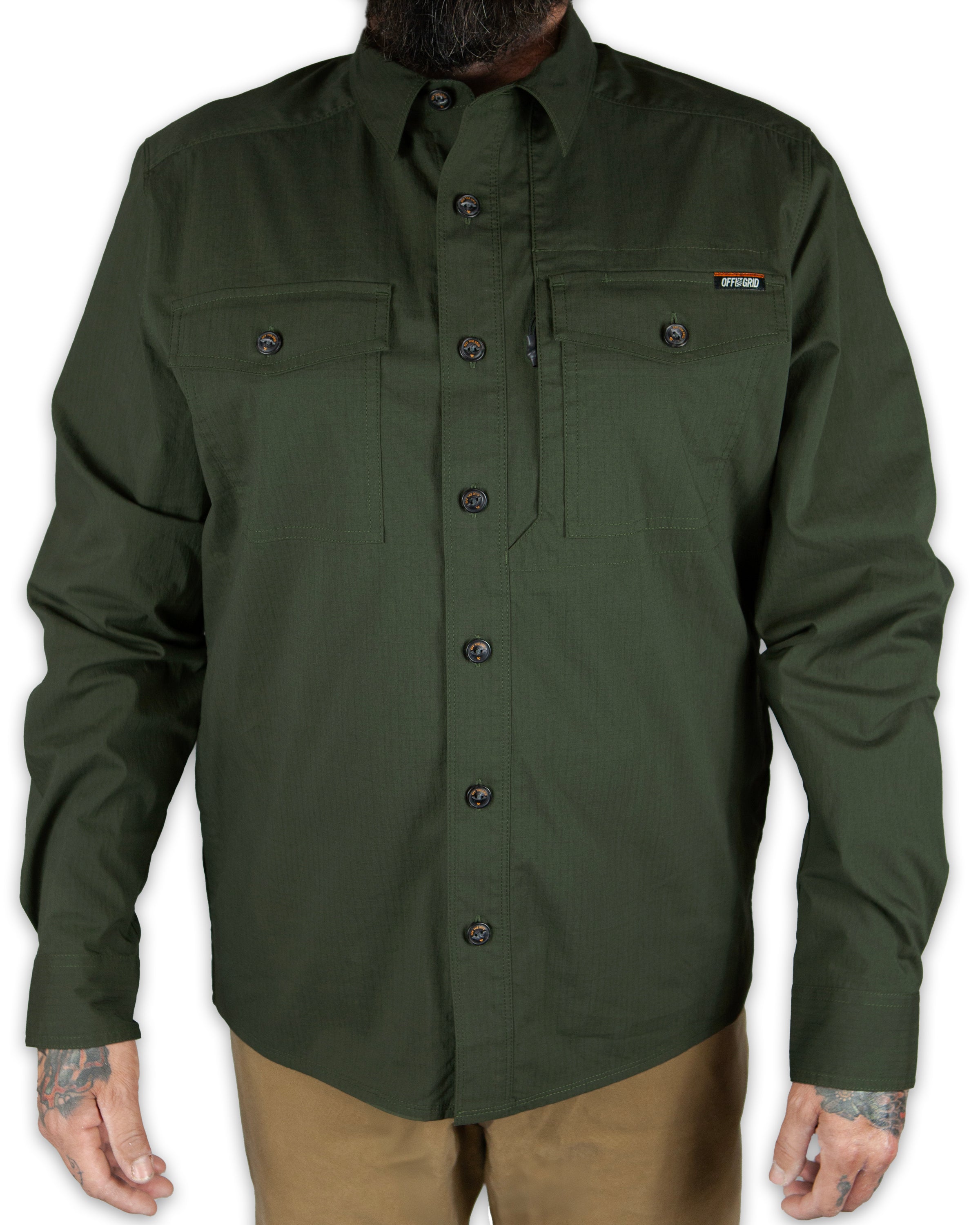 Off The Grid Surplus Echo Bravo LS Shirt - Army — lifestyle context
