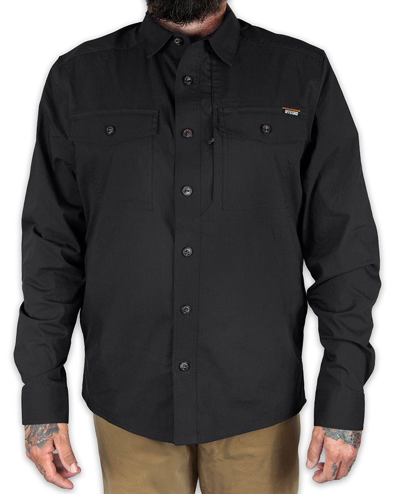 Off The Grid Surplus Echo Bravo LS Shirt - Vintage Black — lifestyle context