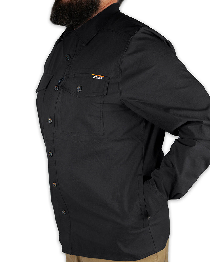 Off The Grid Surplus Echo Bravo LS Shirt - Vintage Black — side view
