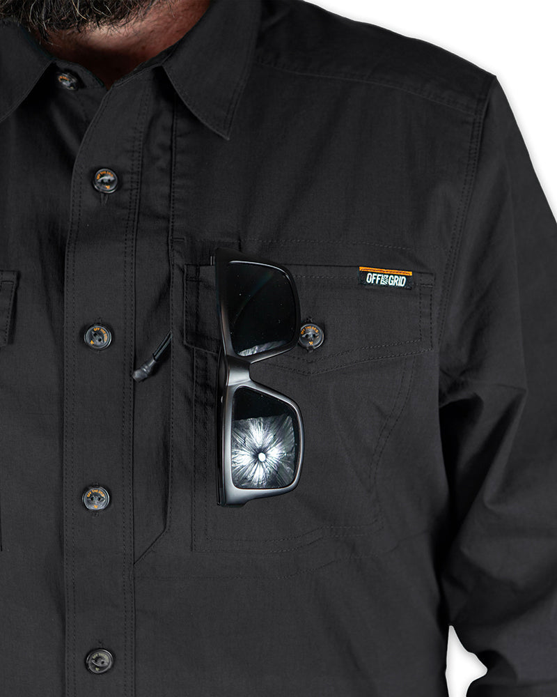 Off The Grid Surplus Echo Bravo LS Shirt - Vintage Black — size reference