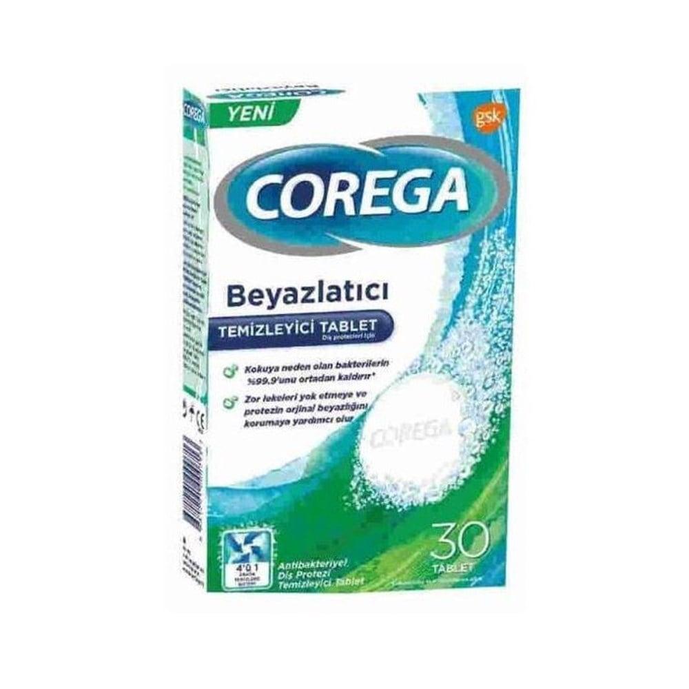 Corega Dental Prosthesis Whitening Cleaner 30 Tablets - Effective Dental Prosthetic Care for a Brighter Smile