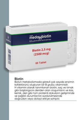 Nutrafarm Medohbiotin 2.5mg Biotin Supplement for Hair, Skin, and Nails - 60 Tablets