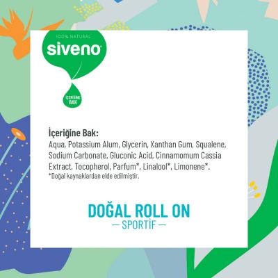 Siveno Natural Roll-On Deodorant: Organic Lavender & Tea Tree, Aluminum-Free, Fresh Scent, Sensitive Skin & Active Lifestyle
