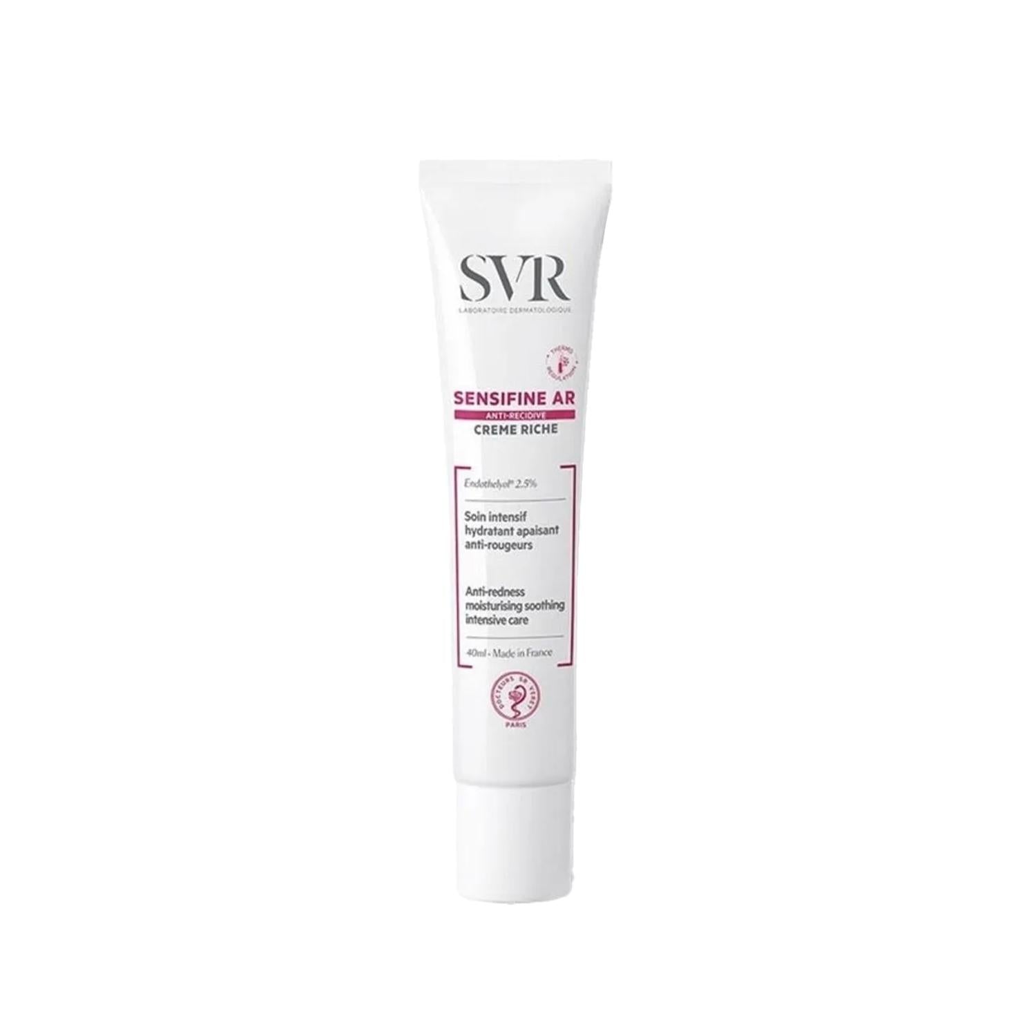 SVR Sensifine AR Creme Rich: Anti-Redness Facial Cream for Sensitive Skin - Intense Hydration, Kõzarõklõk Kar_õtõ Krem - 40ml