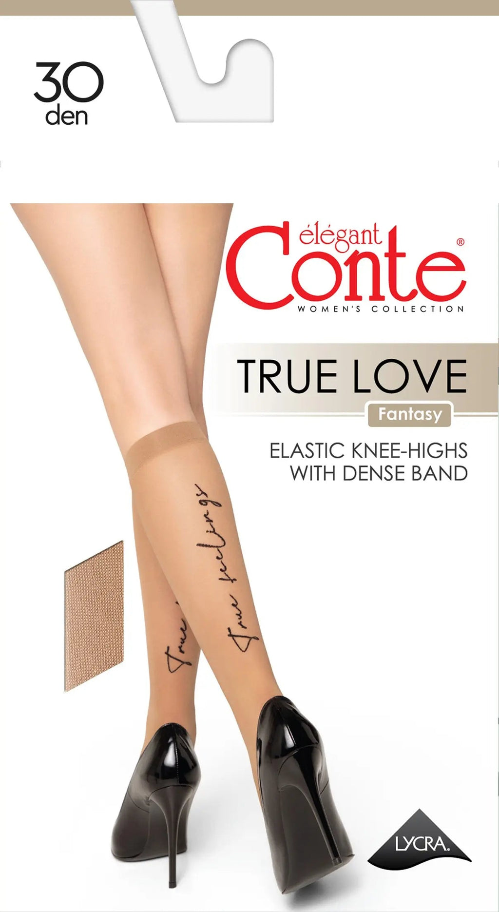 TheRanok.com Fantasy Knee Highs Conte True Love - Elastic Band and Printed Design — in-use photo