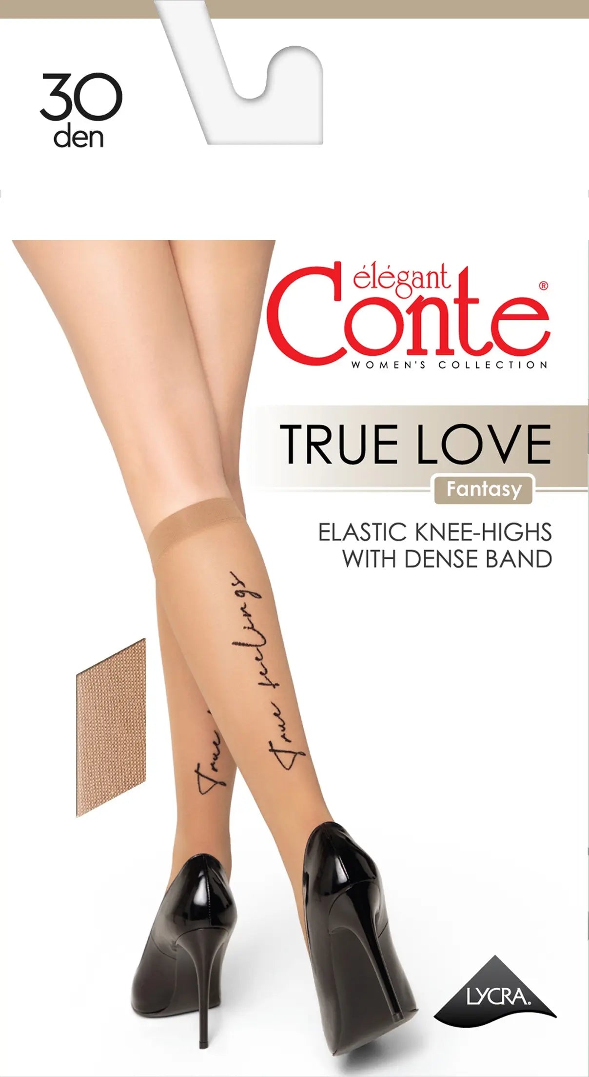 TheRanok.com Fantasy Knee Highs Conte True Love - Elastic Band and Printed Design — in-use photo