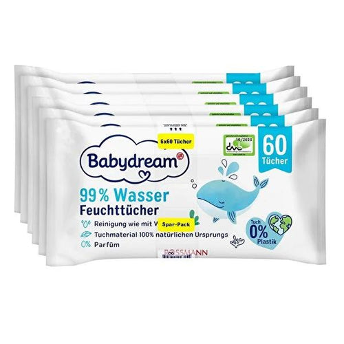 Babydream Baby Wipes - Natural, Hypoallergenic, Vegan, and Eco-Friendly for Sensitive Skin, Baby Care
