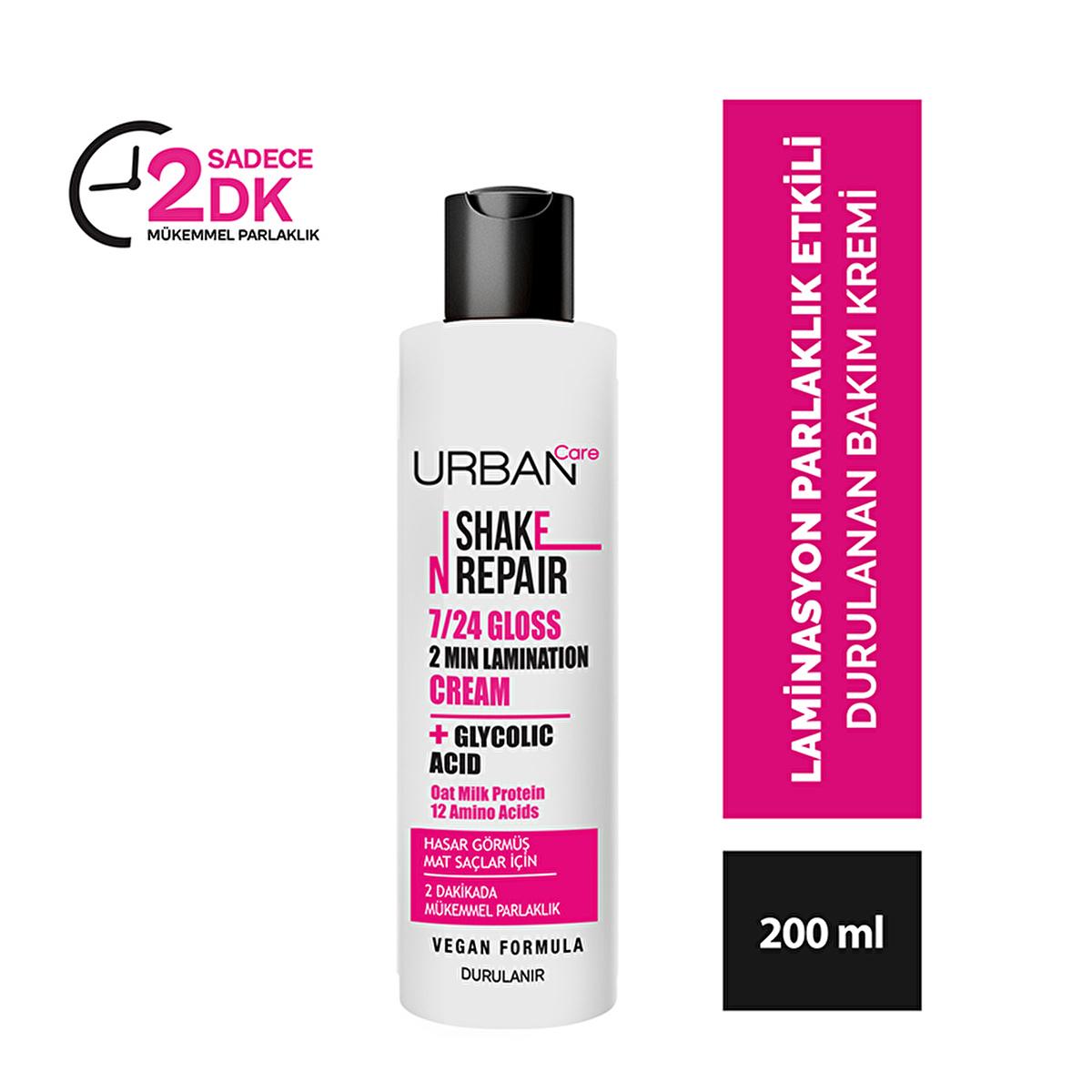 Urban Care Shake N Repair: Gloss Lamination Hair Treatment for Damaged Hair | Vegan, Shine Enhancing with Amino Acids & Oat Milk Protein
