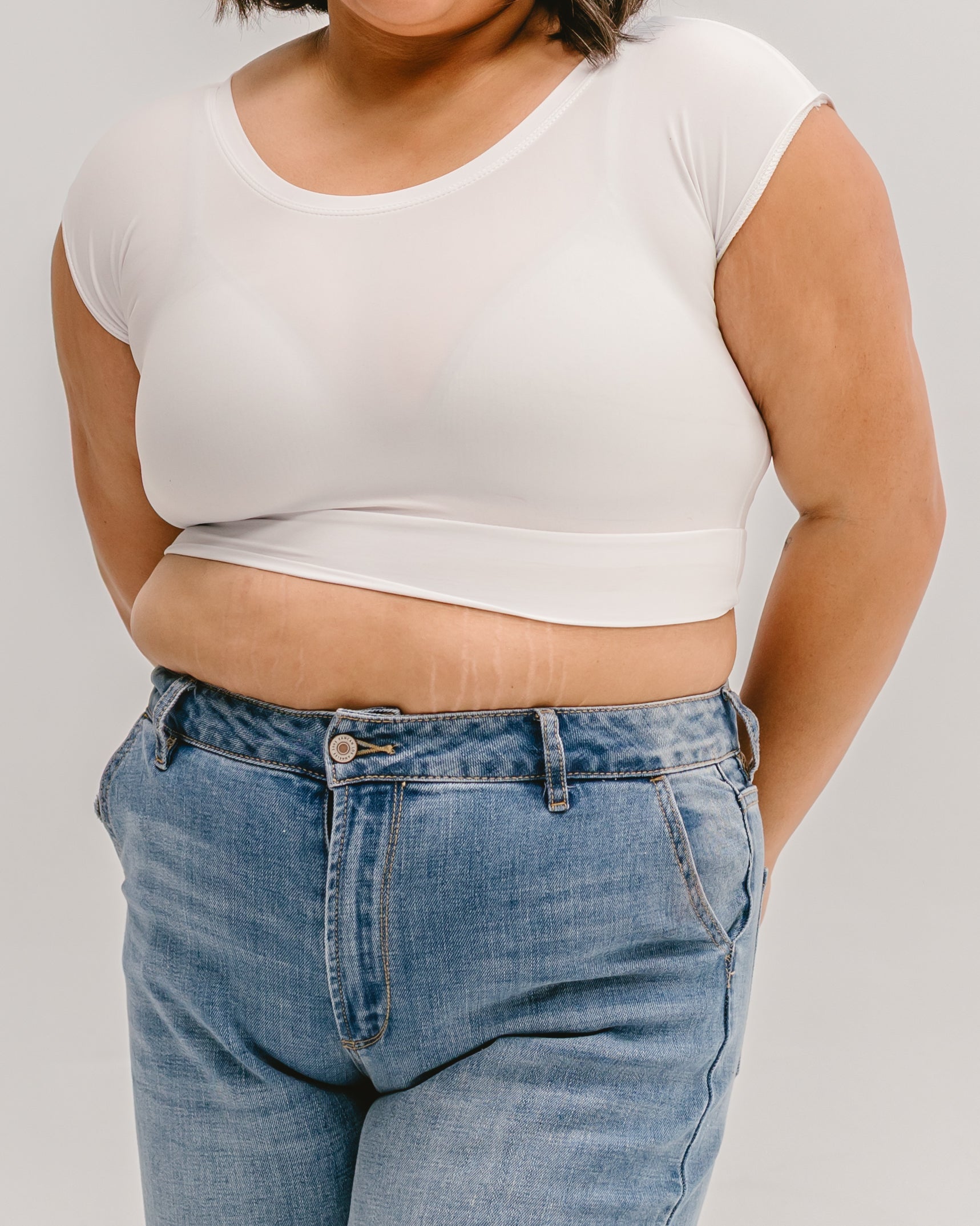 HALFTEE Layering Fashions Elegant Basic Cap Sleeve Halftee — main product shot
