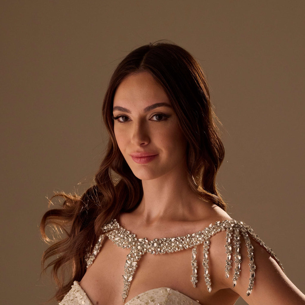 Elegant Crystal Shoulder Necklace - Bridal Shoulder Body Jewelry – Bridal Port, view 7