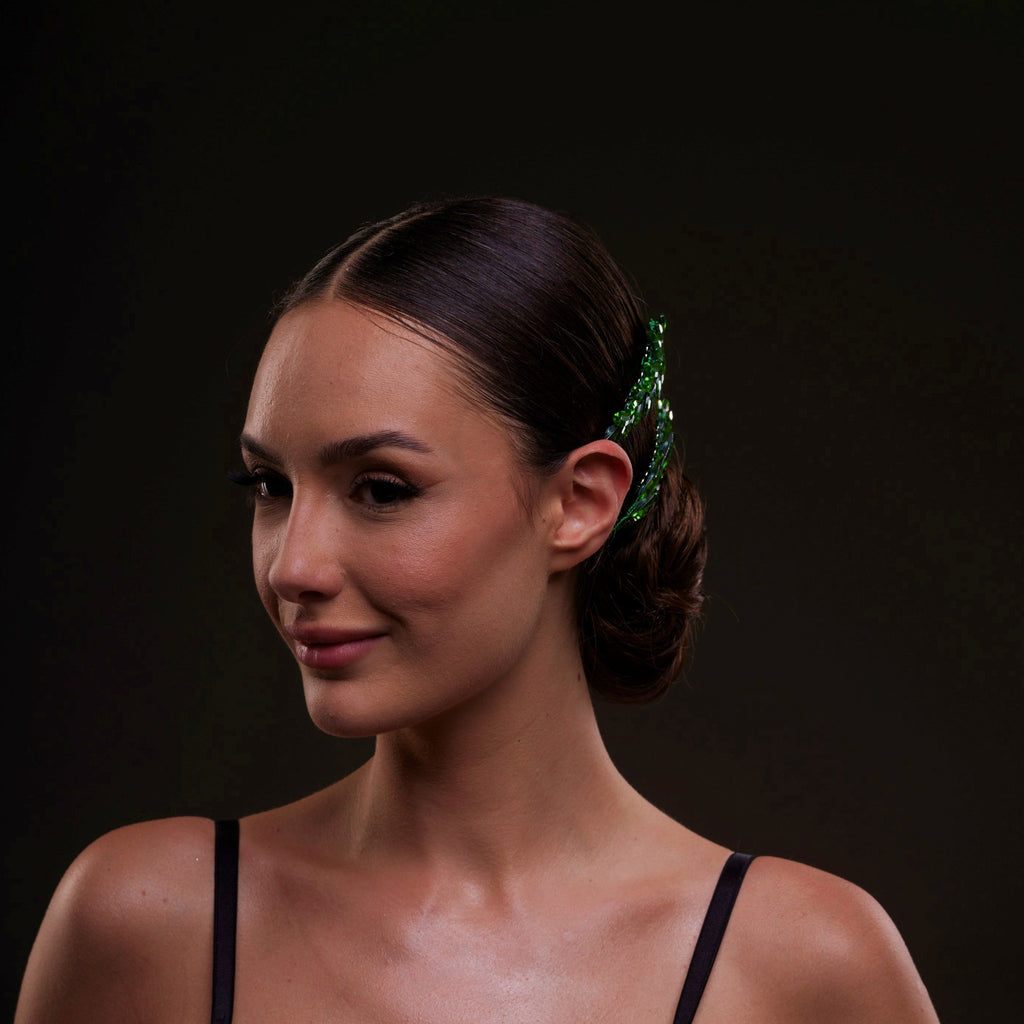 Elegant Green Crystal 2-Piece Hair Comb Set – Bridal Port, view 3