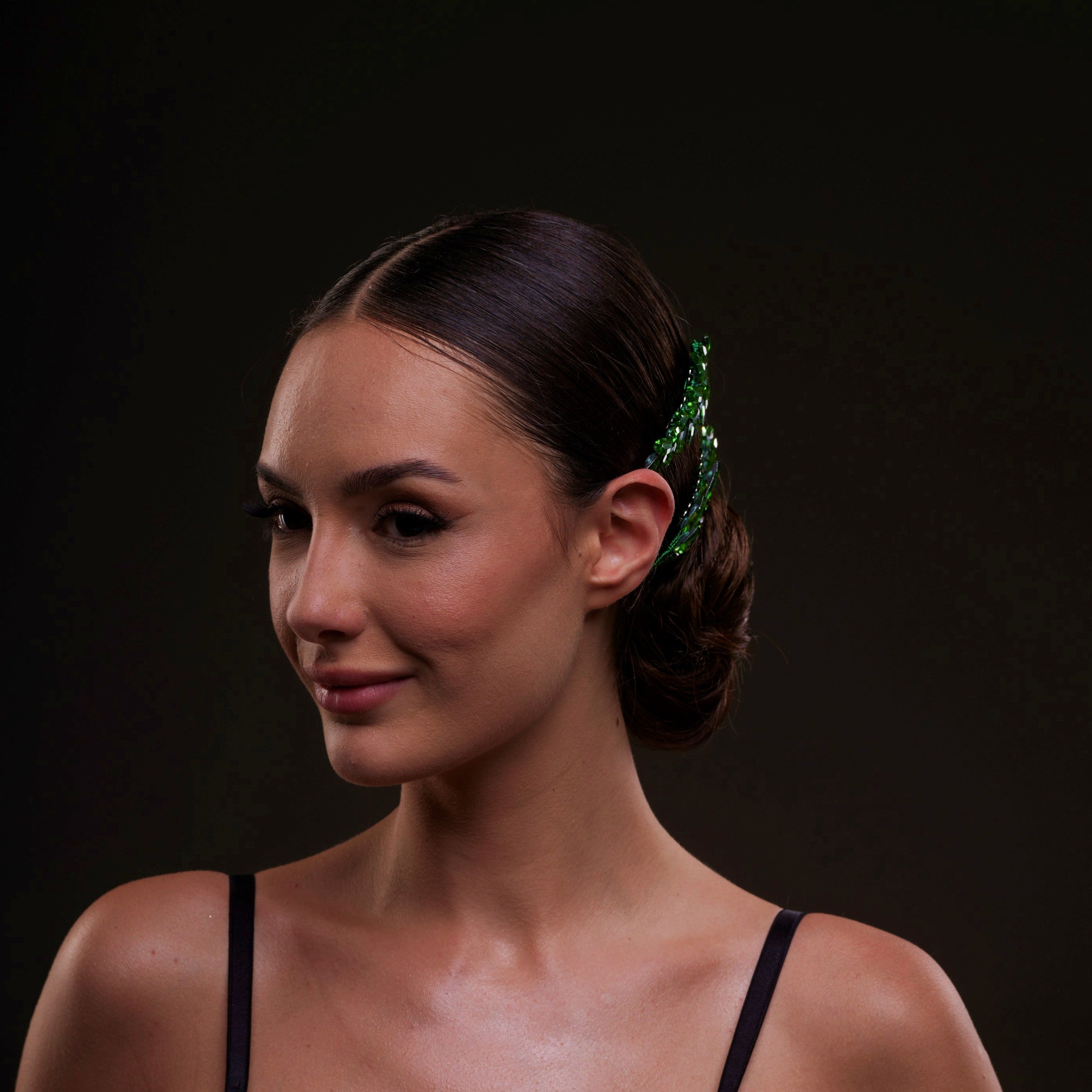 Elegant Green Crystal 2-Piece Hair Comb Set – Bridal Port, view 3