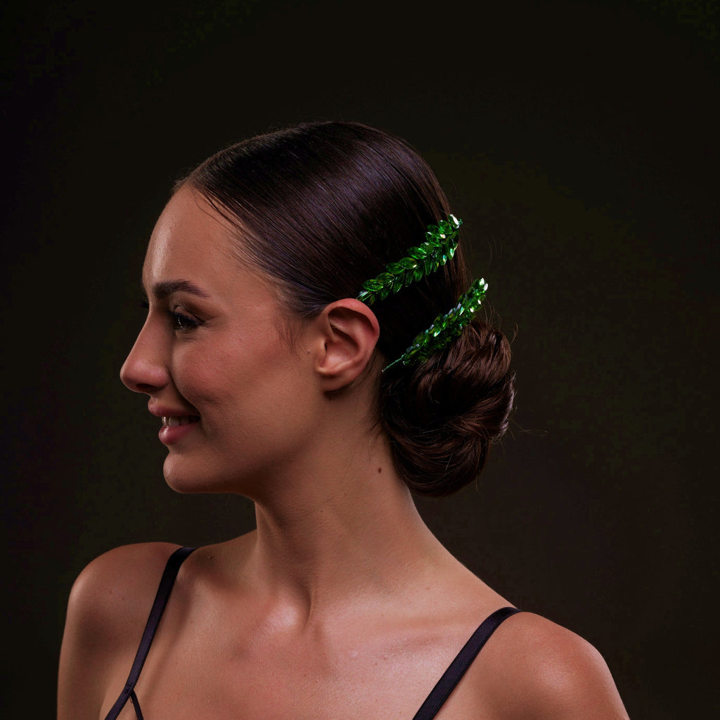 Elegant Green Crystal 2-Piece Hair Comb Set – Bridal Port, view 5
