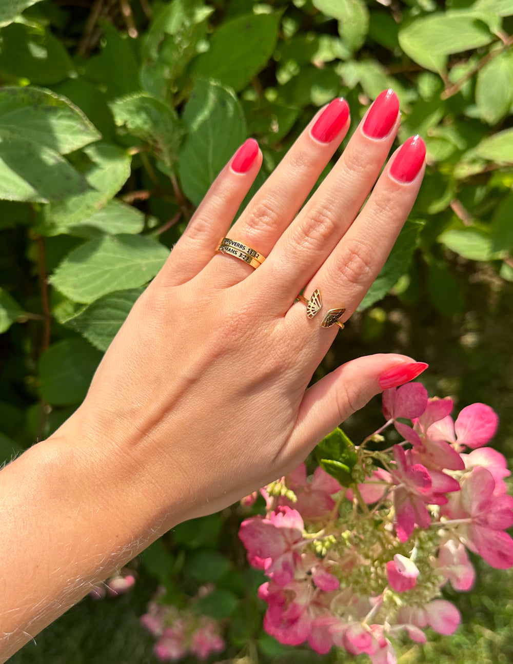 Elevated Faith Butterfly Ring — side view