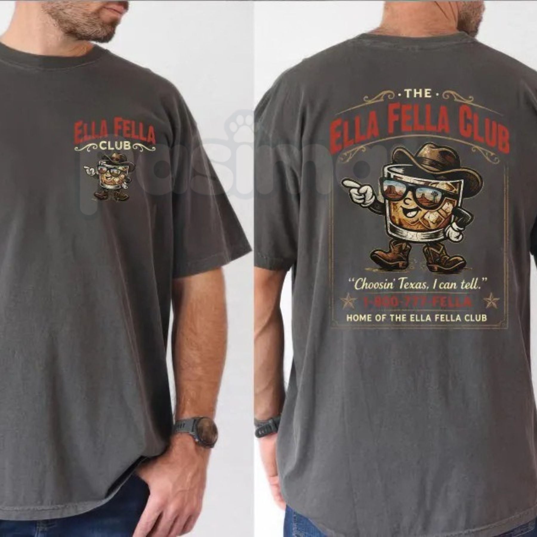 Ella Fella Club Cowboy Whiskey T-Shirt – Retro Western Country Concert Graphic Tee