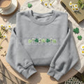 Pasimax Embroidered Shamrock Meadow Crewneck – St. Patrick’s Day Lucky Four-Leaf Flower Sweatshirt — main product shot