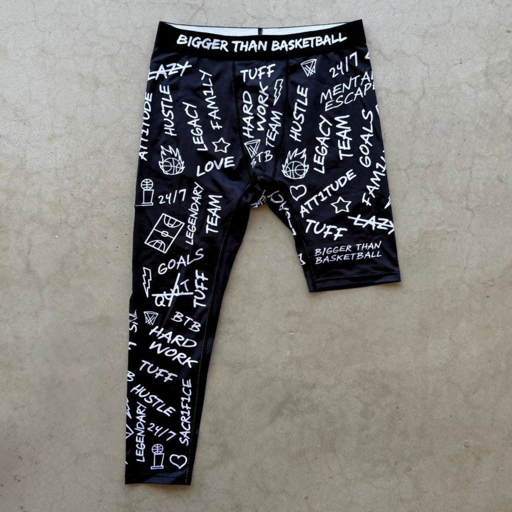 Bigger Than Basketball Emotions - Single-Leg Compression Tights - Right - Black — product category context