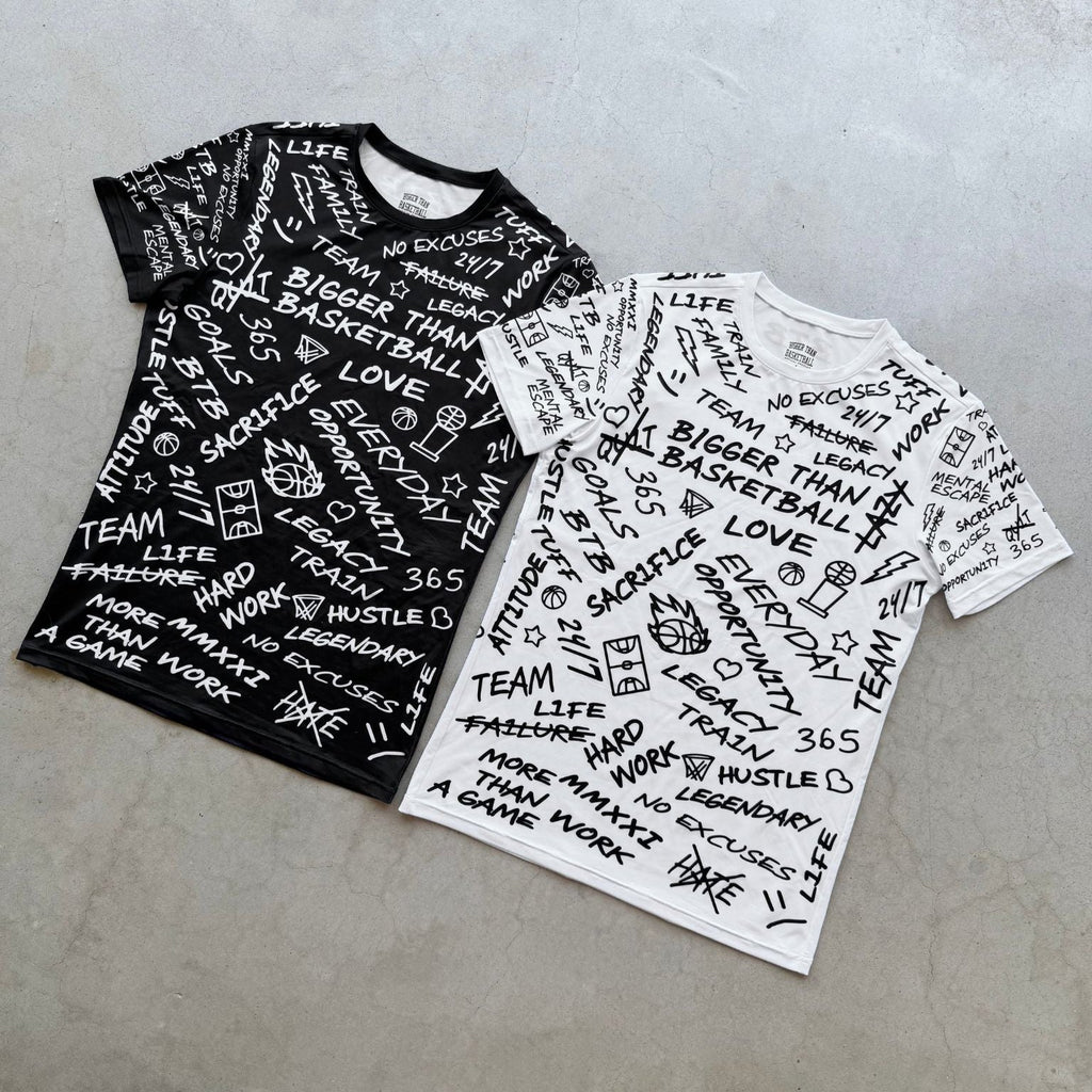 Bigger Than Basketball Emotions - Performance Compression T-Shirt - Black — detail shot 6