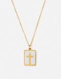 Elevated Faith Enamel Cross Necklace — main product shot