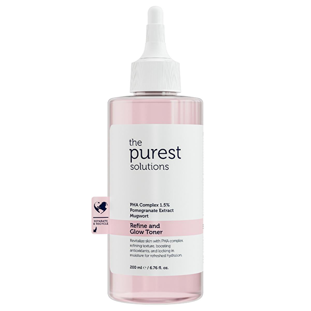 The Purest Solutions PHA Toner for Sensitive Skin - 200ml Natural Skincare with Antioxidants