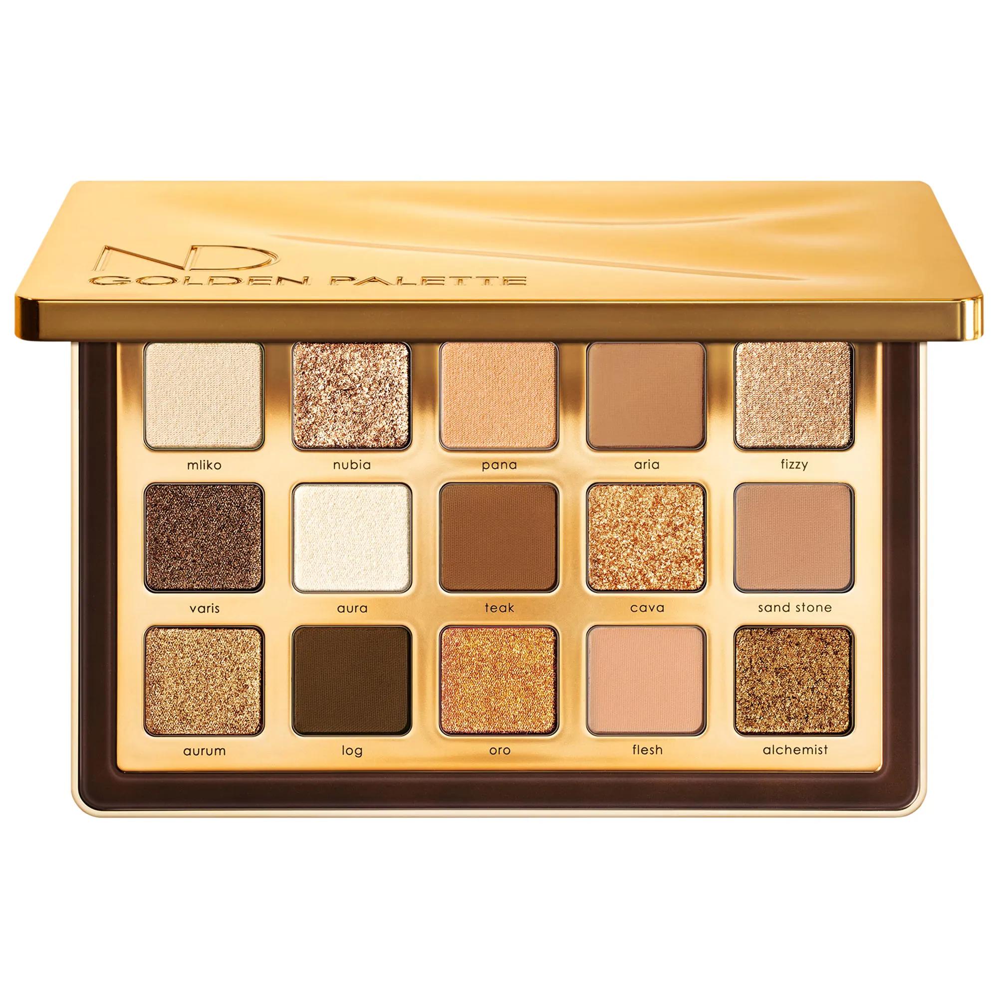 Natasha Denona Golden Eyeshadow Palette - 15 Shade Multi-Finished Eyeshadow for Versatile Eye Makeup Looks, Cruelty-Free and Paraben-Free