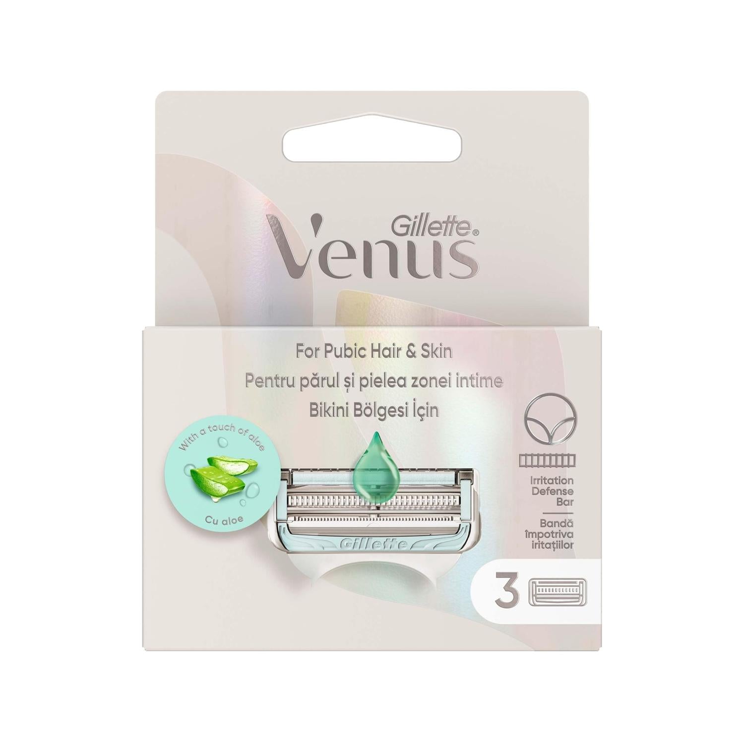 Gillette Venus Satin Care Replacement Razor Blades for Women - 3 Count Pack - Smooth Shaving Experience