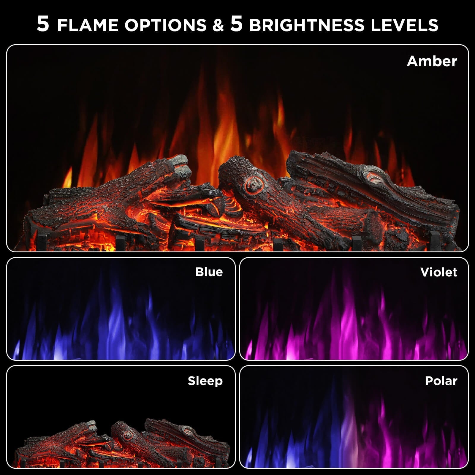 (Open Box) Eternal Flame EF26-LG Smart Electric Fireplace Logs, WiFi Enabled – TURBRO, view 13