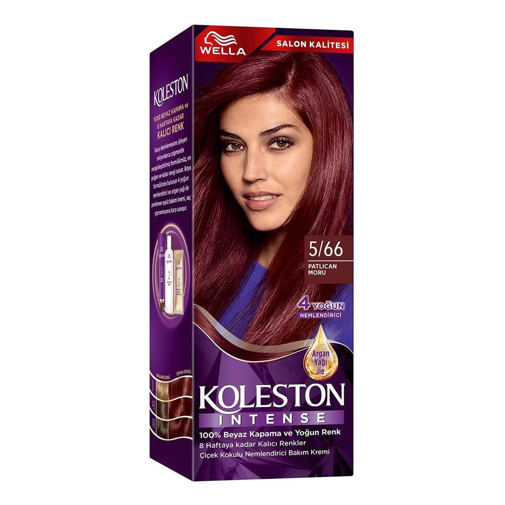 Wella Koleston Intense 5/66 Eggplant Purple Hair Dye: 100% Gray Coverage, Long Lasting, Argan Oil - Permanent At Home Color