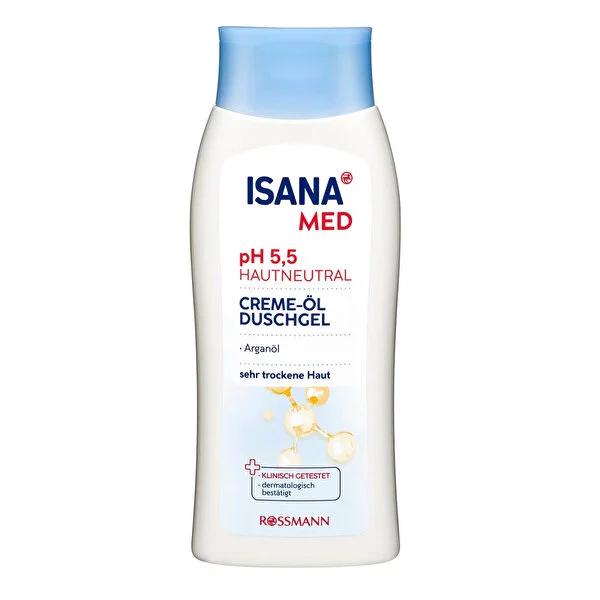Isana MED Argan Oil Shower Gel for Dry Skin - Vegan, Dermatologically Tested, 8.45 fl oz