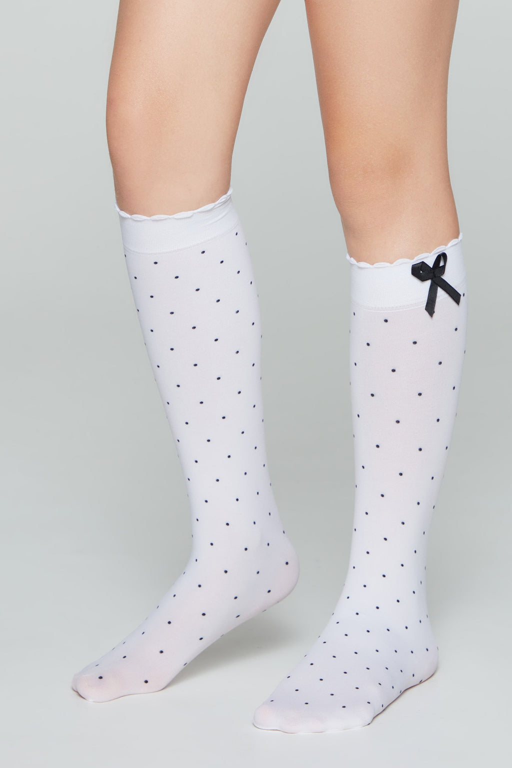 TheRanok.com Conte Knee-Highs for girls Evie 50 Den - Decorative Bow — side view
