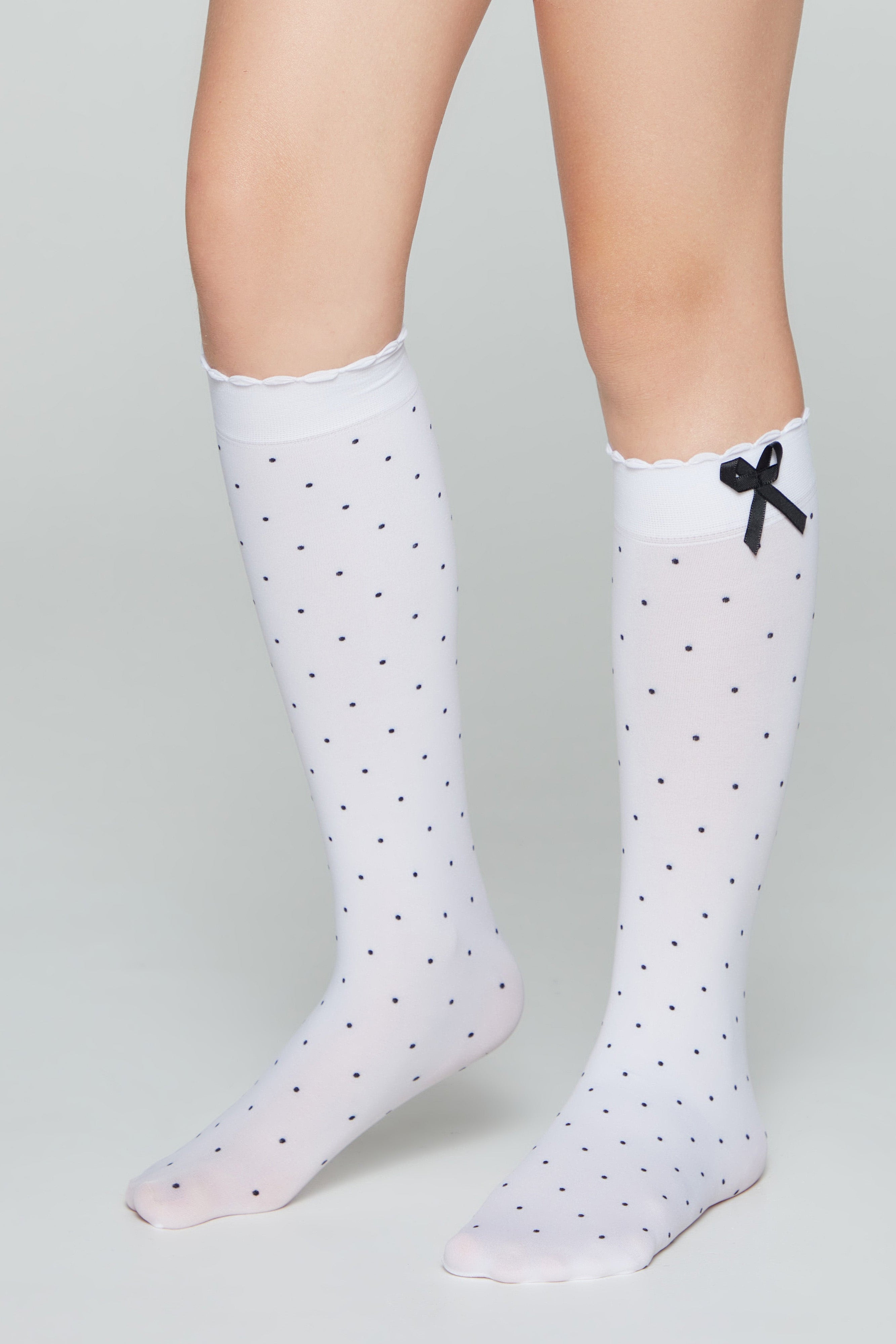 TheRanok.com Conte Knee-Highs for girls Evie 50 Den - Decorative Bow — side view