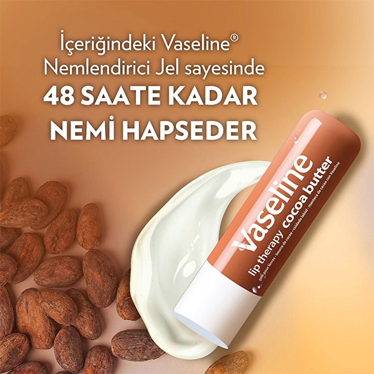 Vaseline Vaseline Lip Therapy Cocoa Butter Lip Balm - 48 Hour Moisturization, Non-Greasy, Dry Lip Care