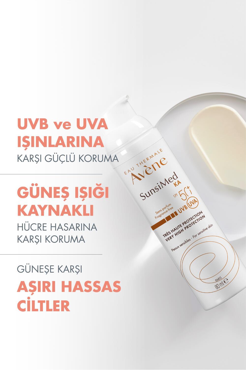 Avene Sunsimed KA High Protection Sunscreen SPF 50+ for Sensitive Skin - Water-Resistant, Non-Whitening, Soothing Avène Thermal Water - 2.71 fl oz