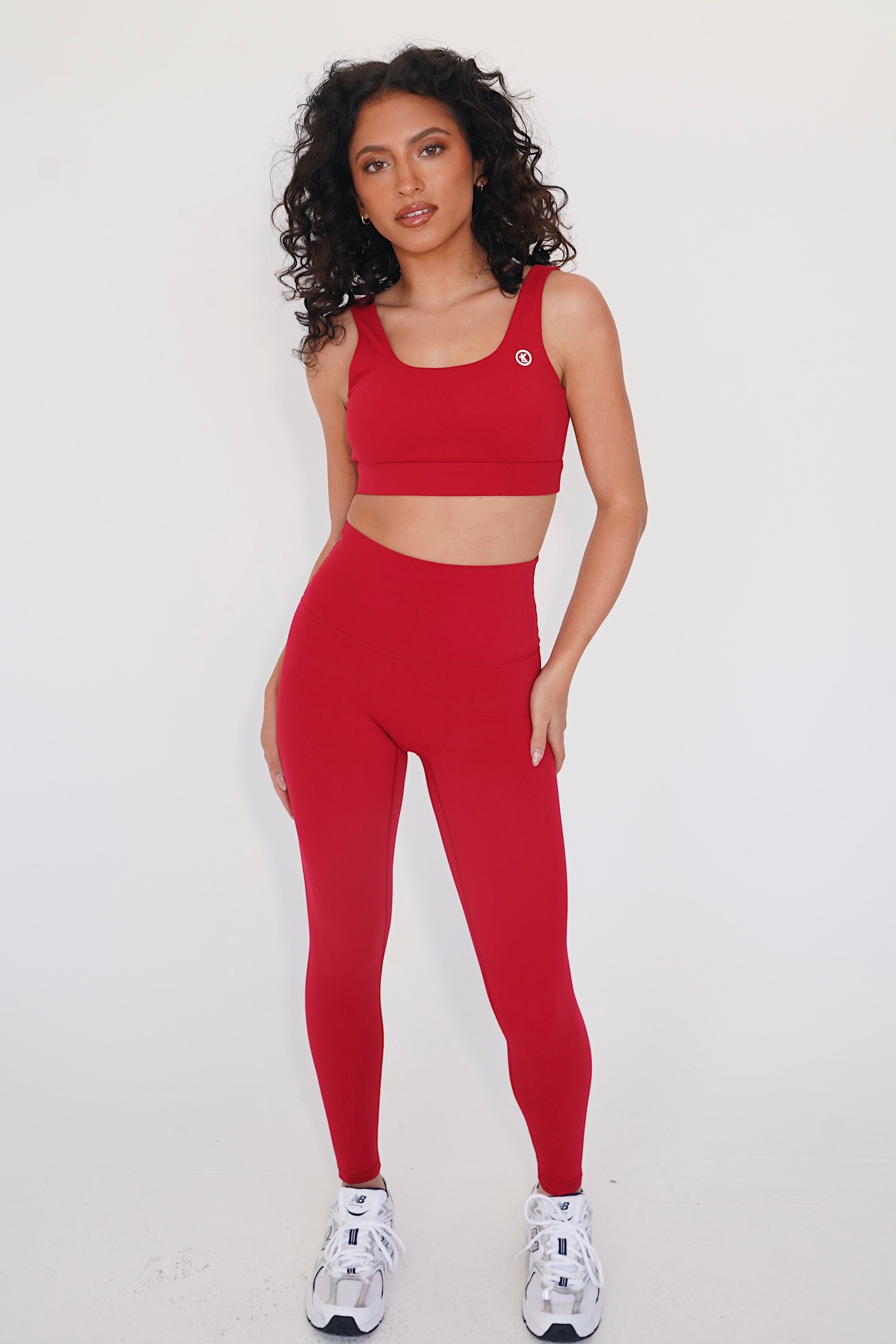 KIMITH BRAND I am Beautifully Radiant Quick Dry Red Yoga Legging — main product shot