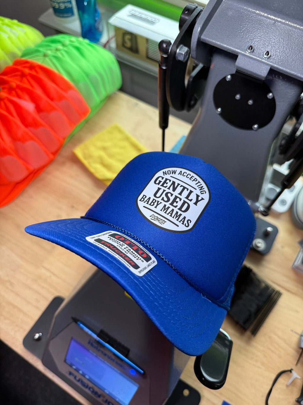 Luckless Outfitters Now Accepting Gently Used Baby Mamas Trucker Hat — alternative angle