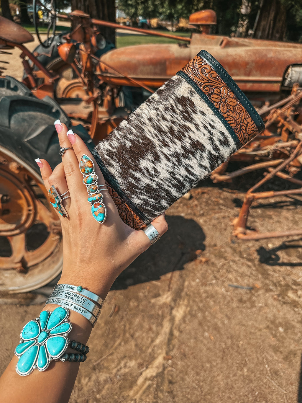 Haute Southern Hyde The Turquoise Tooled Beauty Wallet a Haute Southern Hyde Exclusive Cowhide Western Wallet — lifestyle con