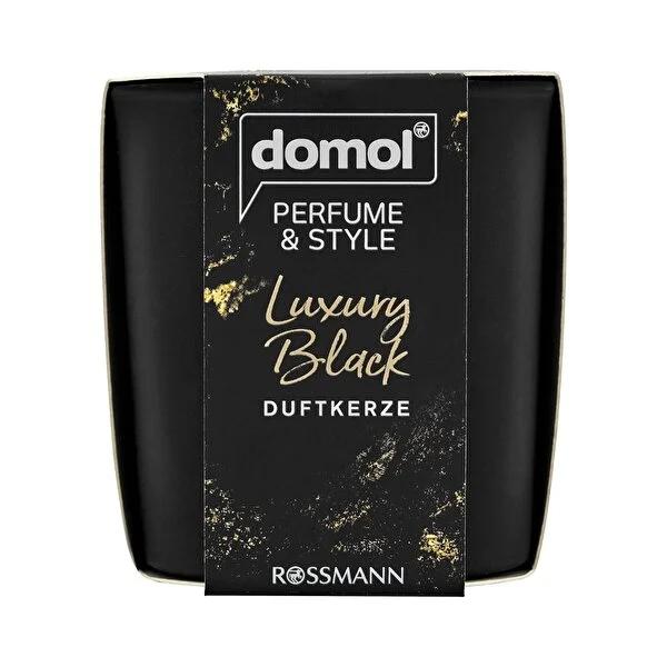 Domol Luxury Black Scented Candle - Relaxing Apple Blossom & Cotton Fragrance | 25 Hour Burn Time