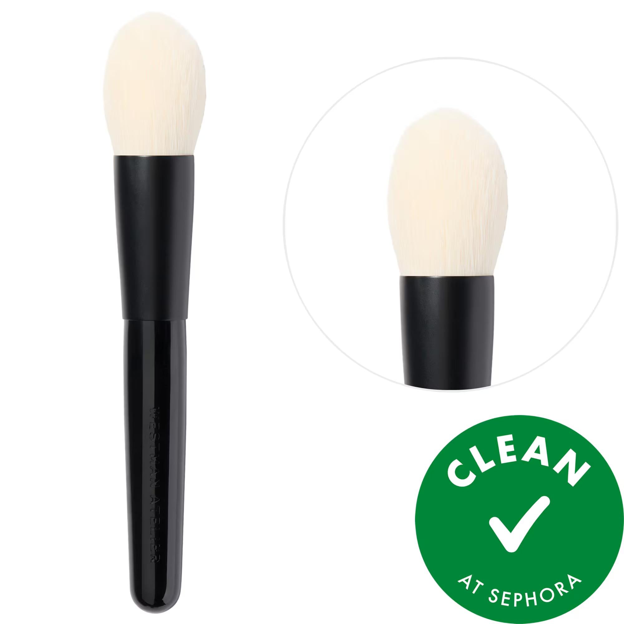 Clean Powder Brush II - Precise Application Vegan Makeup Brush Cruelty-Free Tapered for Blush, Contour, Highlight, Bronzer
