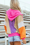 Pretty Little Patriot Pretty Little Patriot Oversized Bright Pink Purple & Orange Zip Hoodie — main product shot