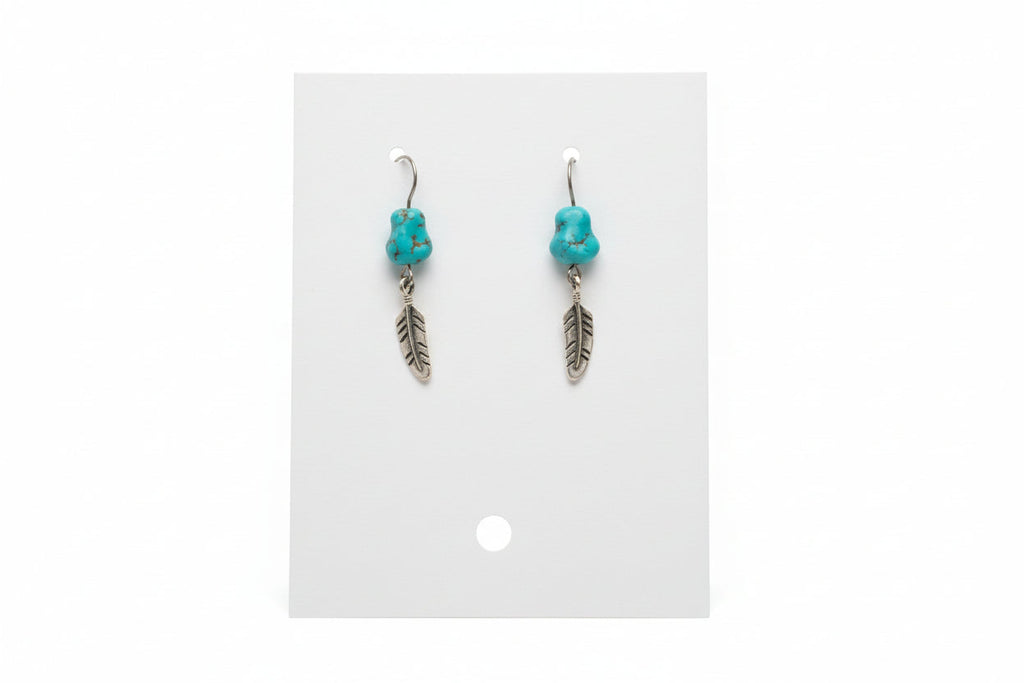 Just Neat Stuff Turquoise feather drops — lifestyle context