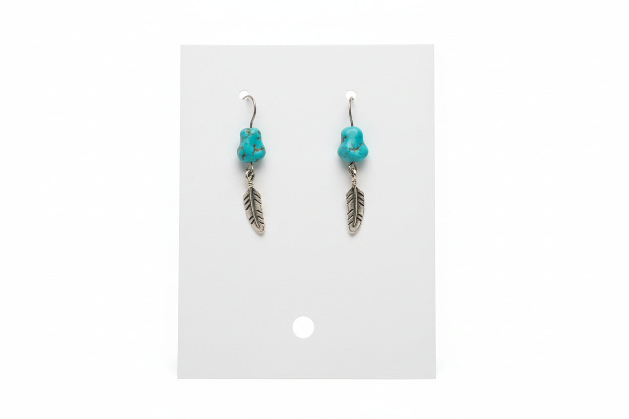 Just Neat Stuff Turquoise feather drops — lifestyle context