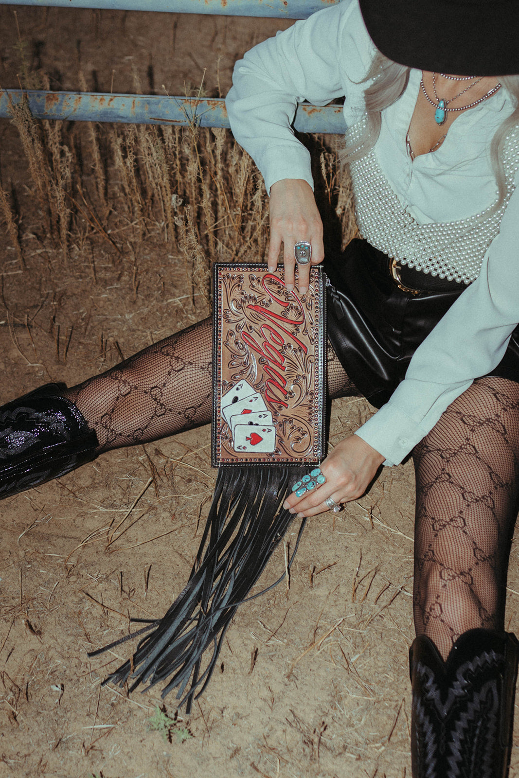 Haute Southern Hyde The Vegas Clutch Wristlet a Haute Southern Hyde by Beth Marie Exclusive — in-use photo