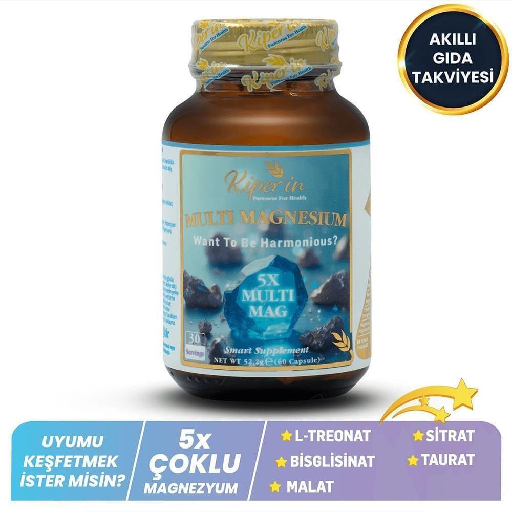 Kiperin Multi Magnesium 5X: Advanced Magnesium Complex with Taurate, Bisglycinate, Malate, Citrate, L-Treonate & Vitamin B6, 60