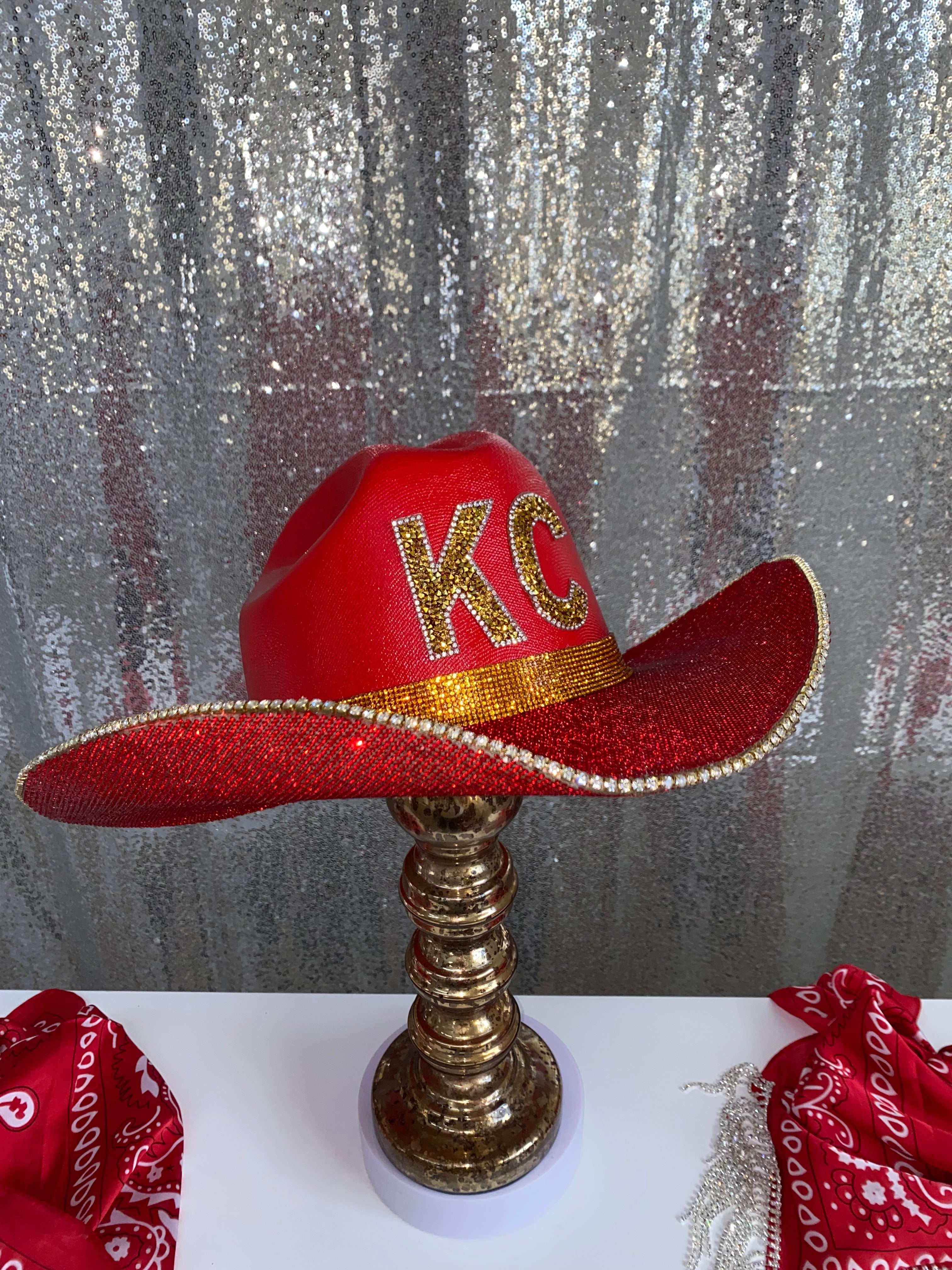 Rhinestone Cowgirl Kansas City Chiefs Hat — main product shot