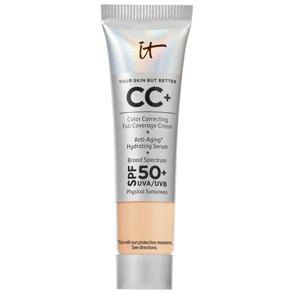 IT Cosmetics Mini CC+ Cream Full Coverage Color Correcting Foundation with SPF 50+ - Vegan, Cruelty-Free Makeup for Flawless Skin