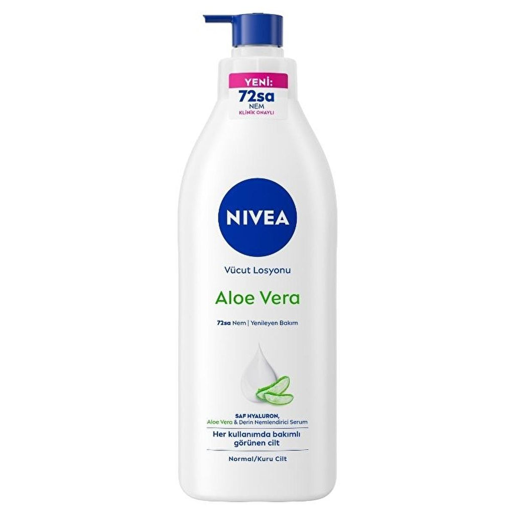 Nivea Aloe Vera 72-Hour Moisturizing Body Lotion for Dry Skin - Long-Lasting Hydration & Softness