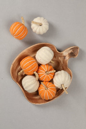 Ivory And Orange Pumpkin Bowl Filler - Set of 12