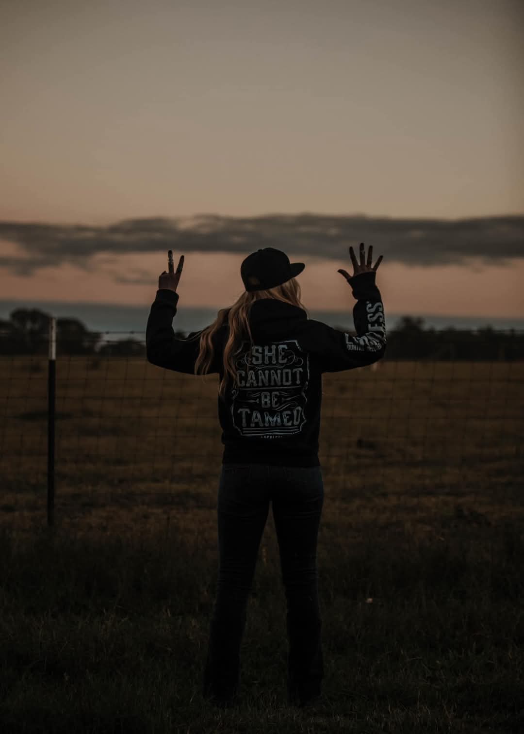 Luckless Outfitters She Cannot Be Tamed Hoodie — back view
