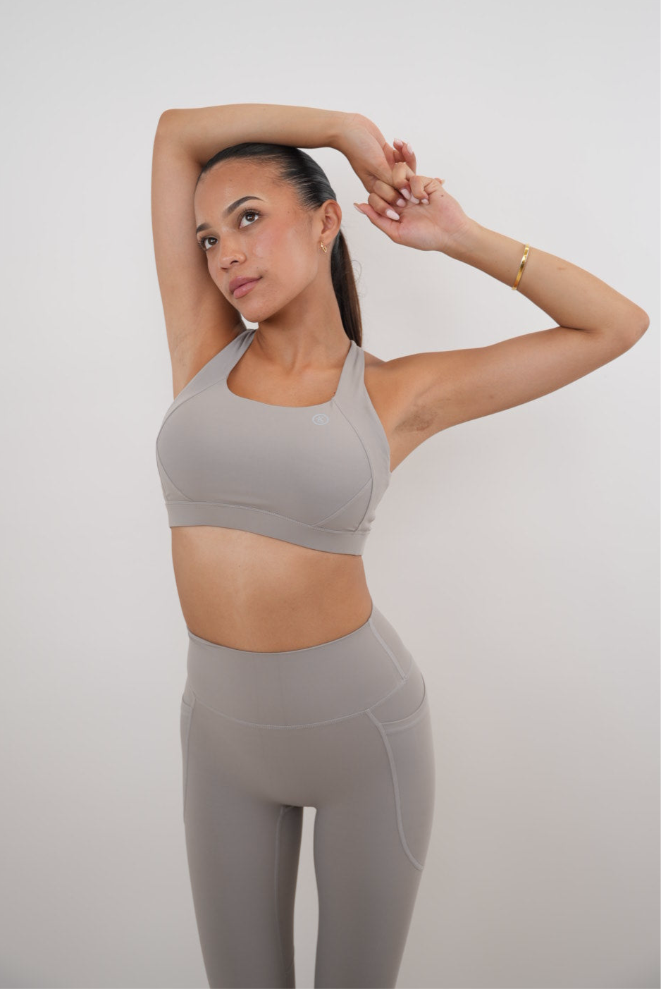 KIMITH BRAND I Am Glowing Frosty Gray Quick Dry Butter Legging — lifestyle context